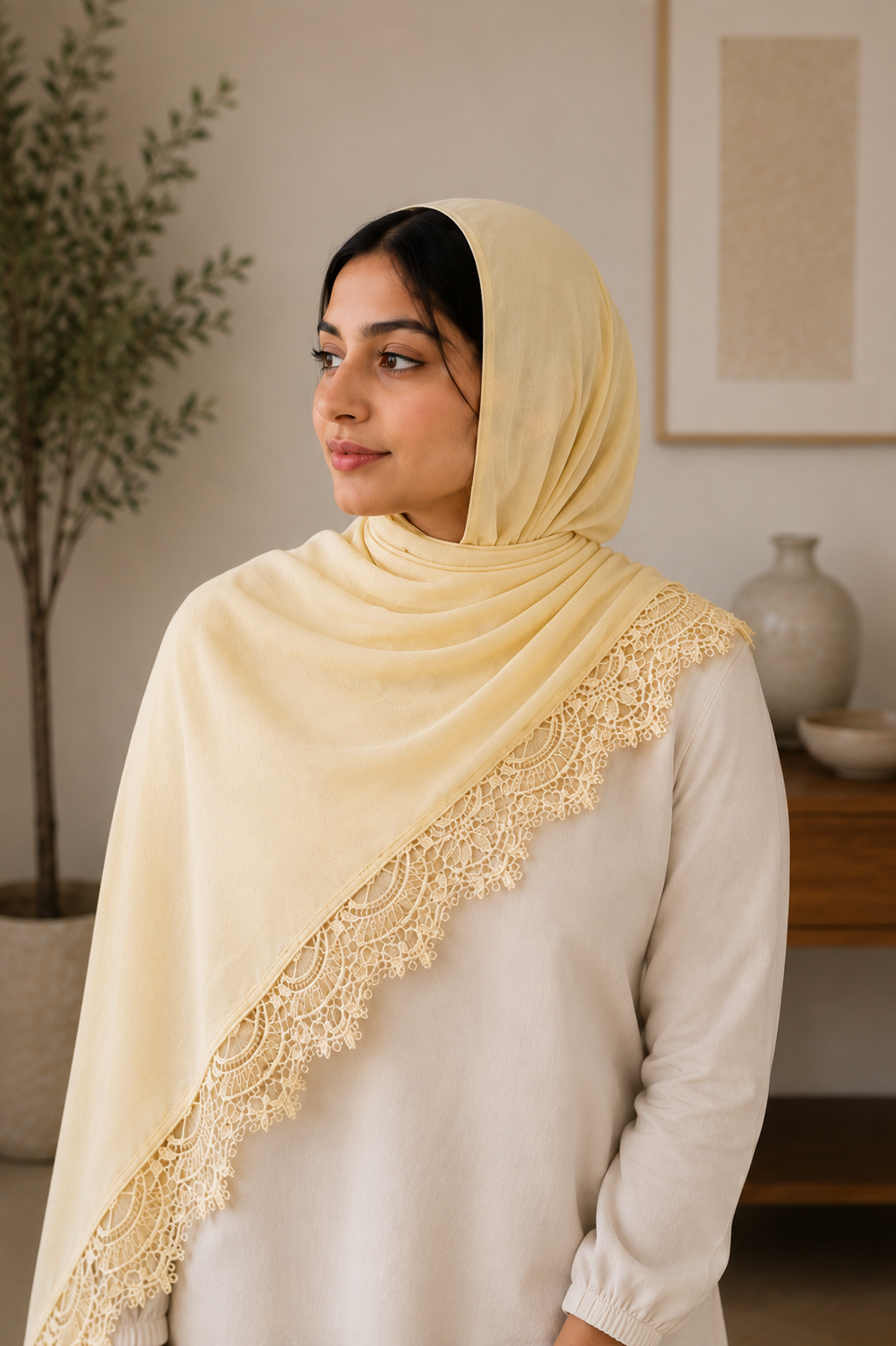 Cream Modal Lace