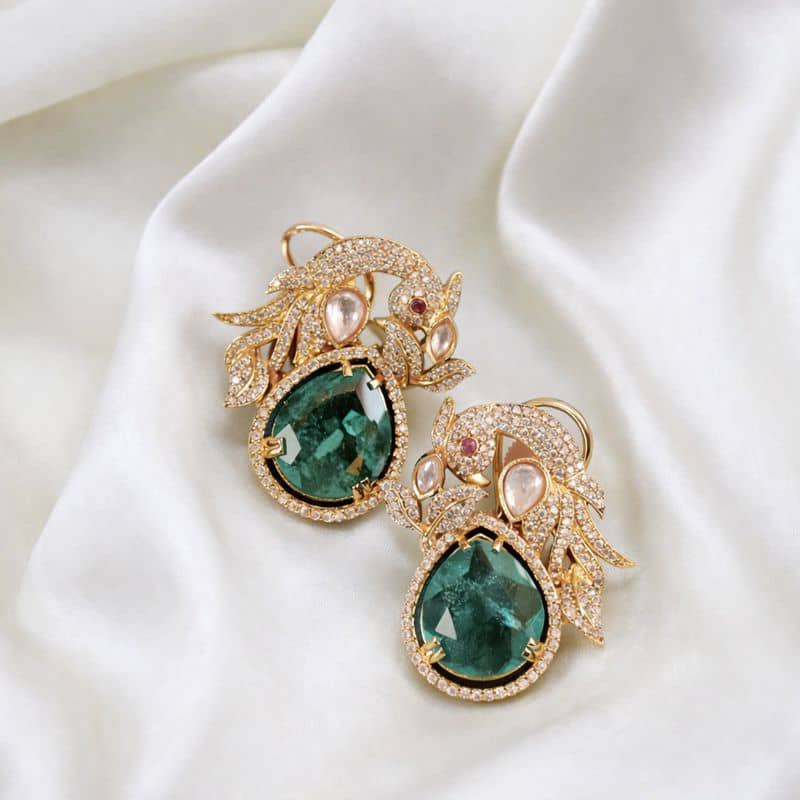 Emerald Doublet Kundan Studs