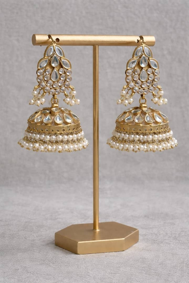 Traditional Sheesha Kundan Jhumki