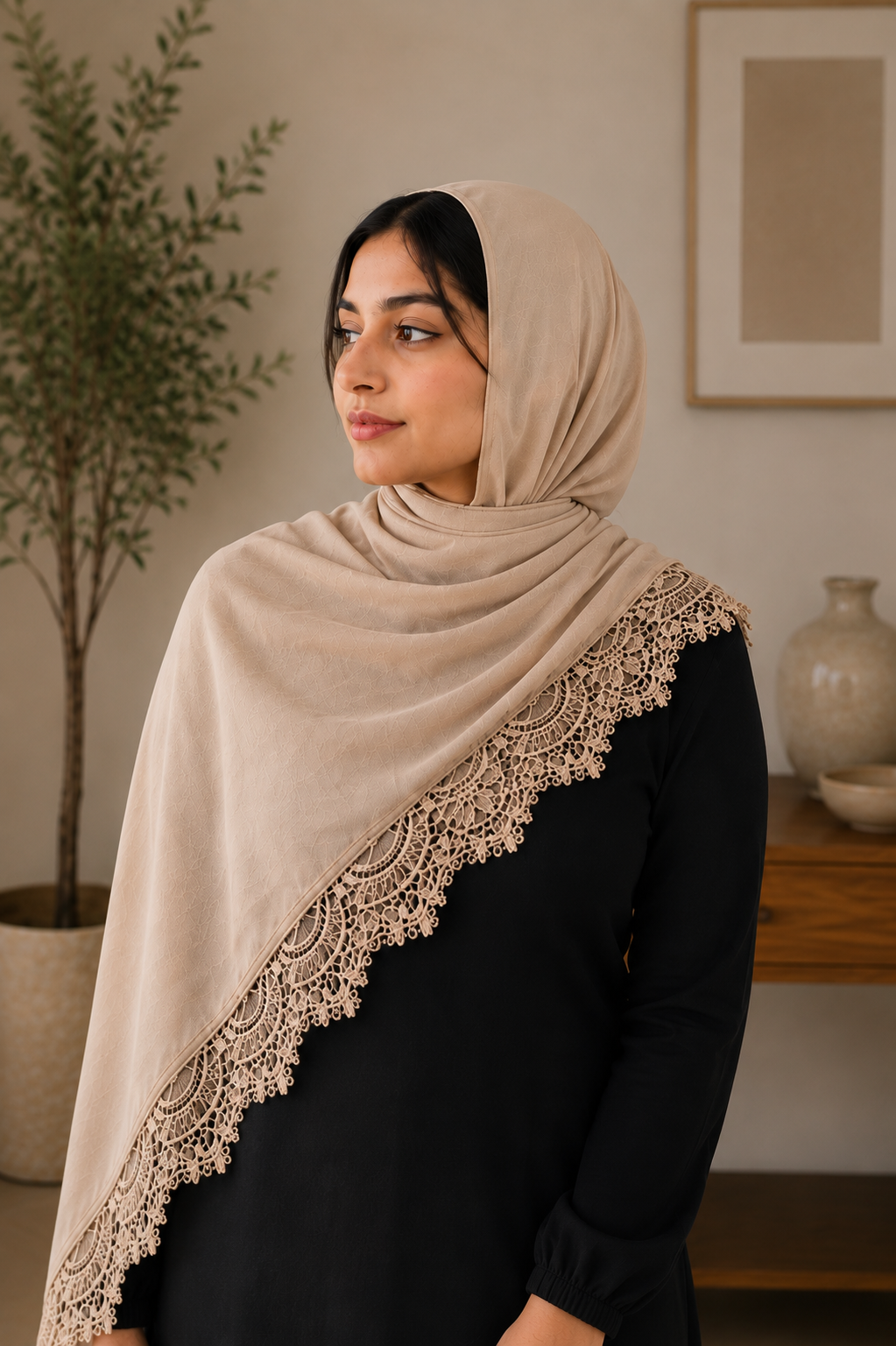 Beige Modal Lace