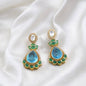 Blue Doublet Kundan Earrings