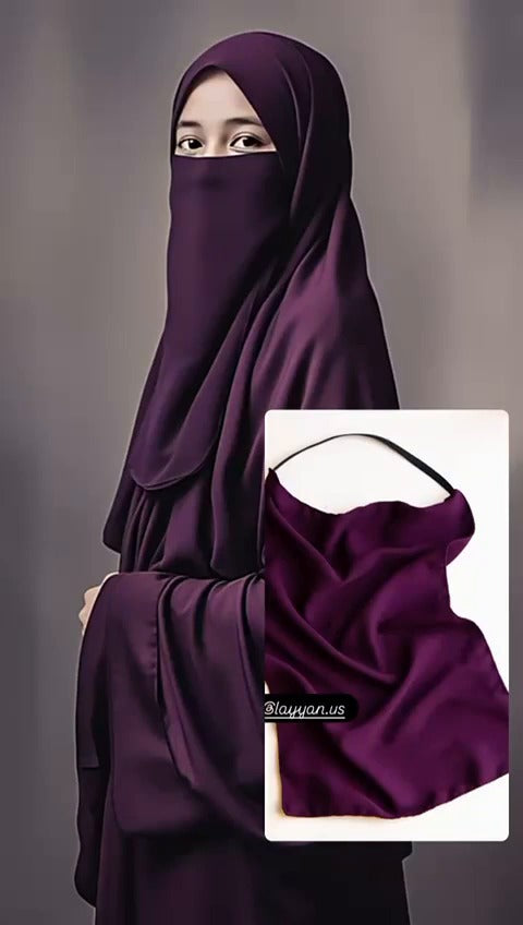 Niqab Hijab Combo - Purple image 0