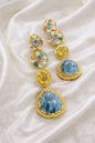 Blue marble Doublet stone Earrings
