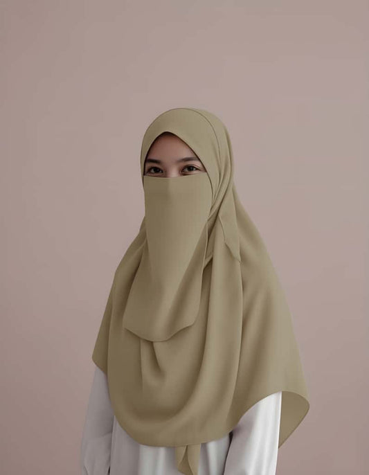 Niqab Hijab Combo - Nude image 0