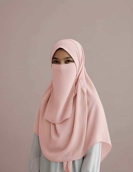Niqab Hijab Combo - Light Pink image 0