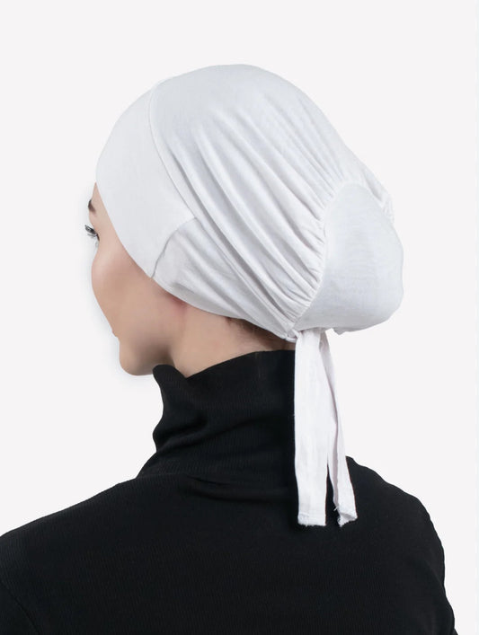 Hijab Cap with tie back - White image 0