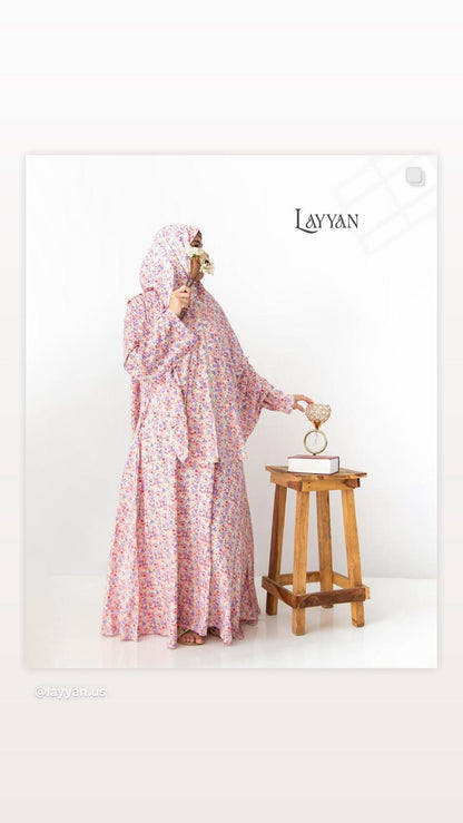 Hajj Abaya - Pink Floral image 0