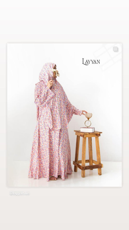 Hajj Abaya - Pink Floral image 0
