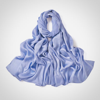 Satin Silk textured scarf with studs ( Sky )