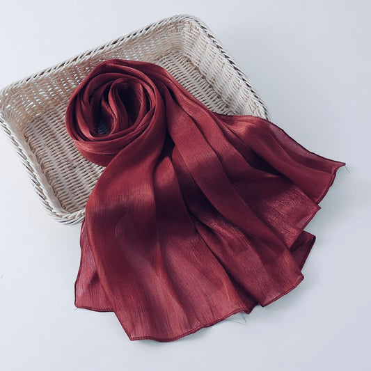 Organza Crush Silk - Deep Red
