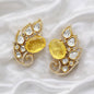Yellow Doublet Kundan Studs
