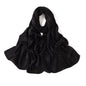 Satin Silk textured scarf with studs ( Black )