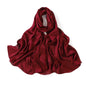 Satin Silk textured scarf with studs ( Deep Red )