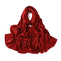 Satin Silk textured scarf with studs ( Red )