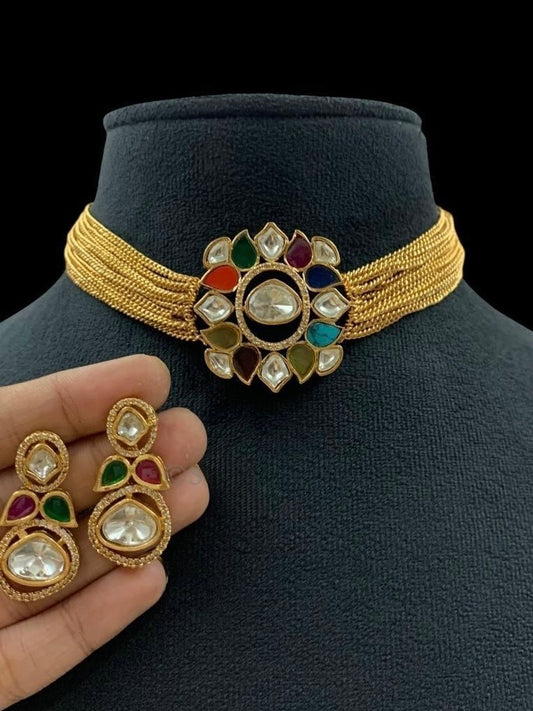 Moissanite Polki Multi stone set