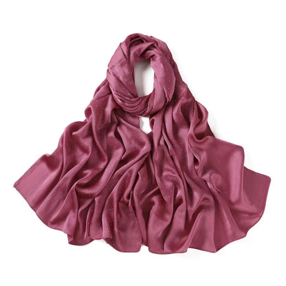 Satin Silk textured scarf with studs (Rose )