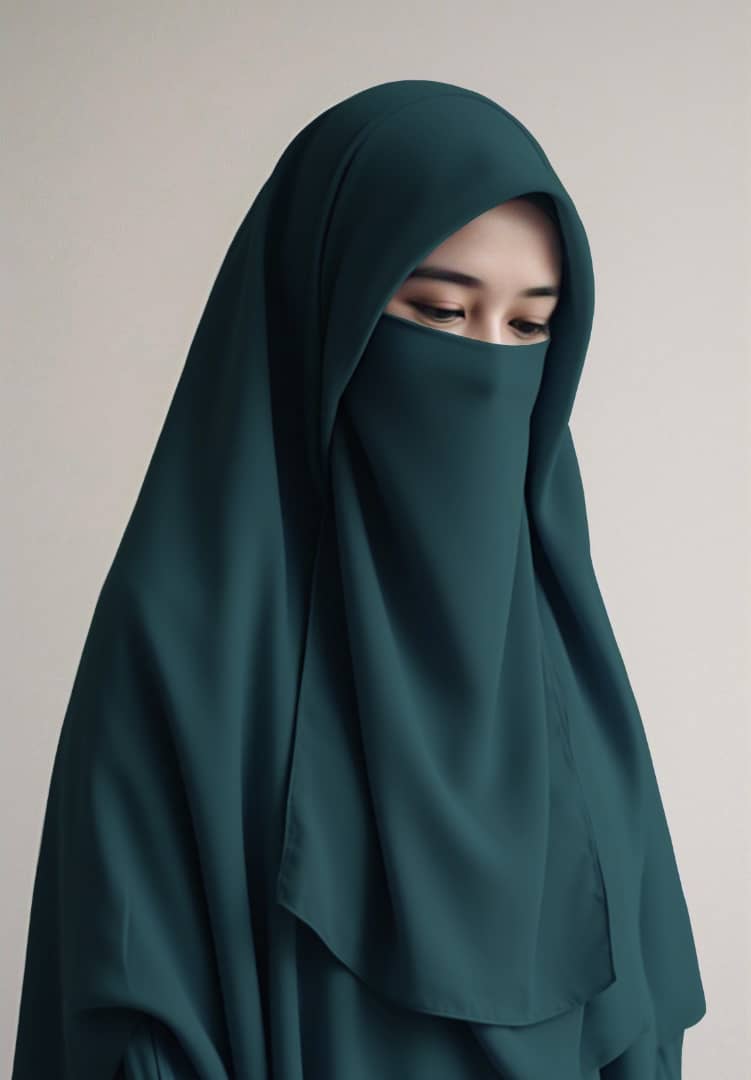 Niqab Hijab Combo - Dark Teal image 0