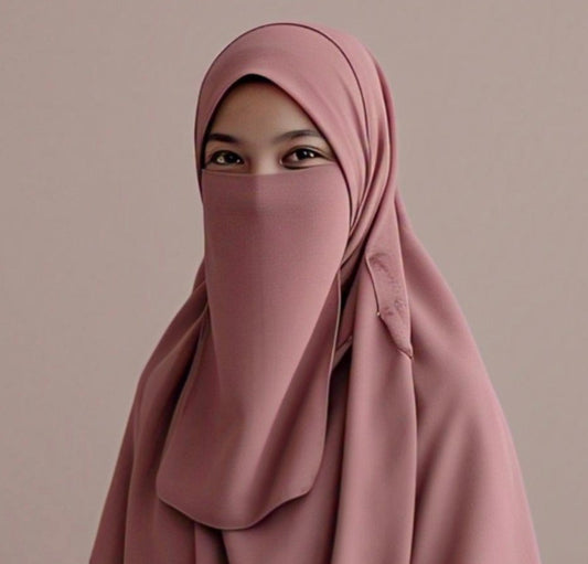 Niqab Hijab Combo - Tea Pink image 0