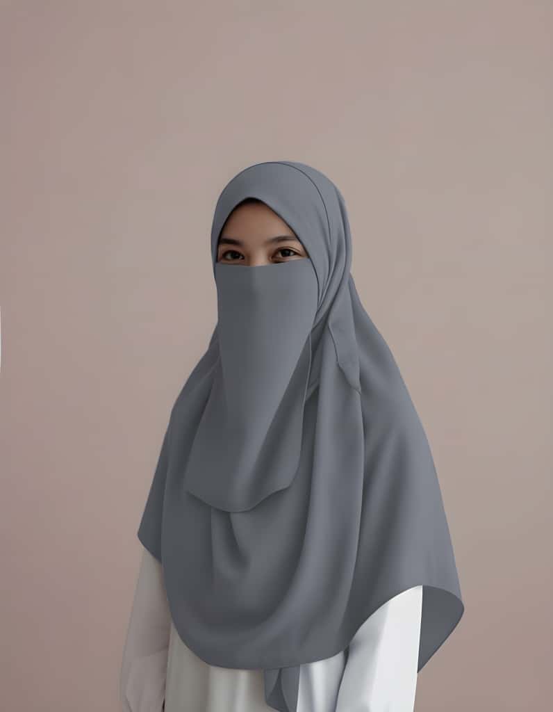 Niqab Hijab Combo - Dark Gray image 0